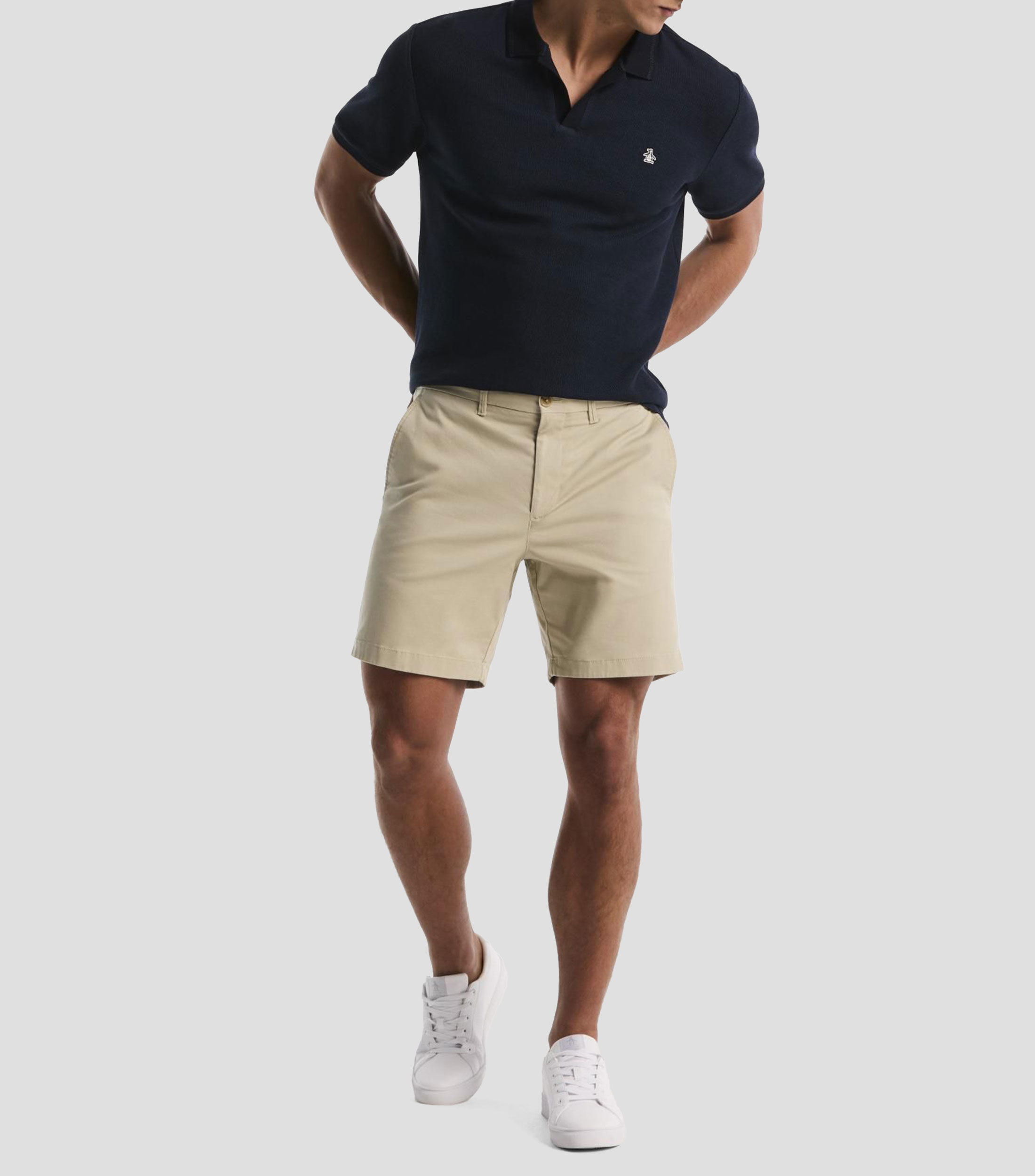 Playera tipo polo manga corta lisa Hombre